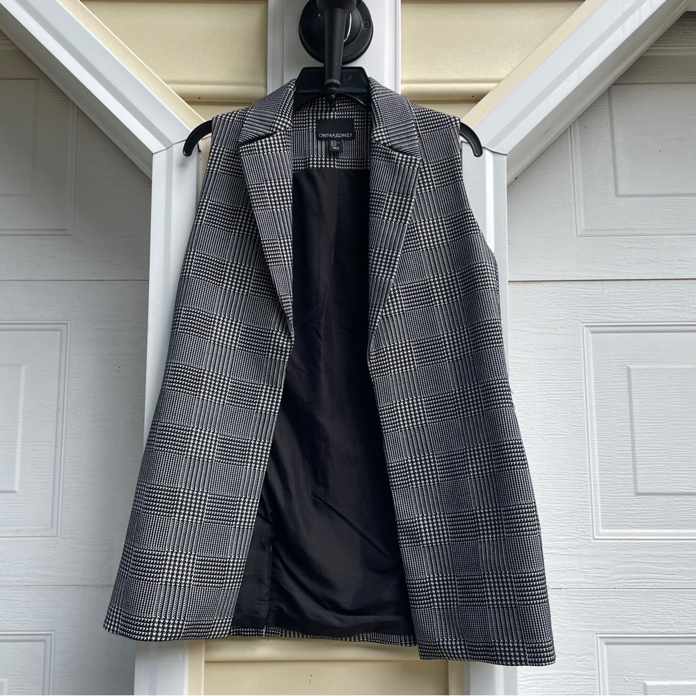 Cynthia Rowley Black and White Plaid Vest
